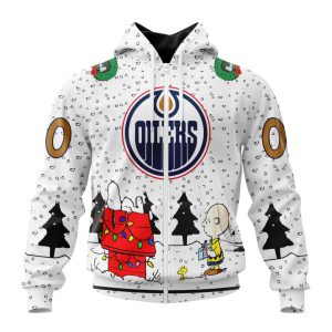Edmonton Oilers NHL Mix Snoopy Peanuts Christmas Personalized Hoodie T Shirt