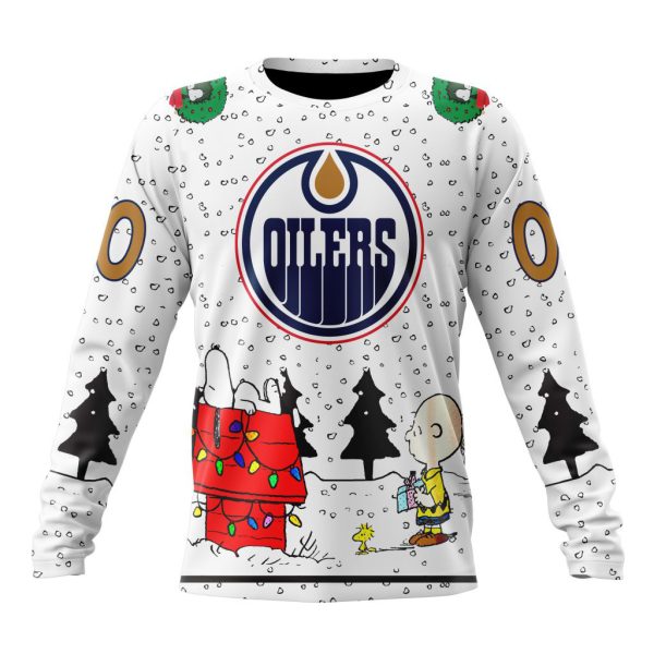 Edmonton Oilers NHL Mix Snoopy Peanuts Christmas Personalized Hoodie T Shirt