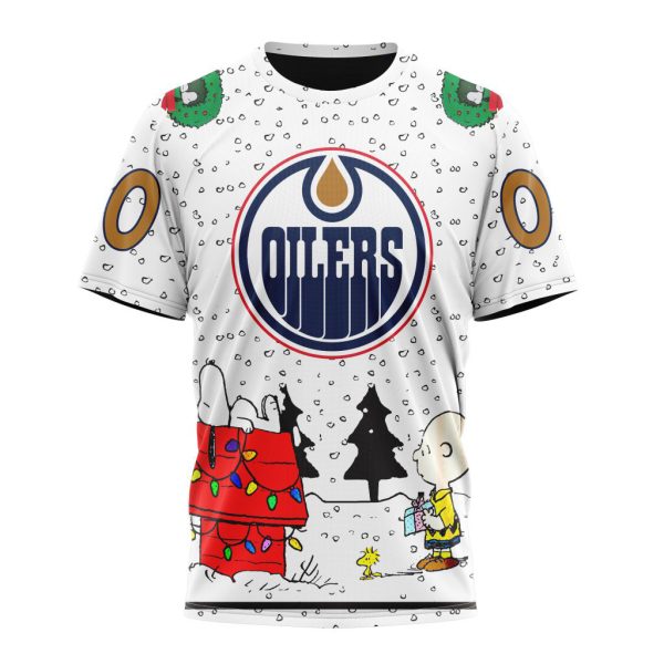 Edmonton Oilers NHL Mix Snoopy Peanuts Christmas Personalized Hoodie T Shirt