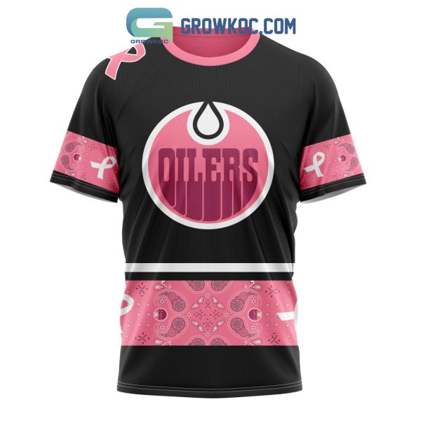 Edmonton Oilers NHL Special Style Paisley In October We Wear Pink Breast Cancer Personalized Hoodie T Shirt