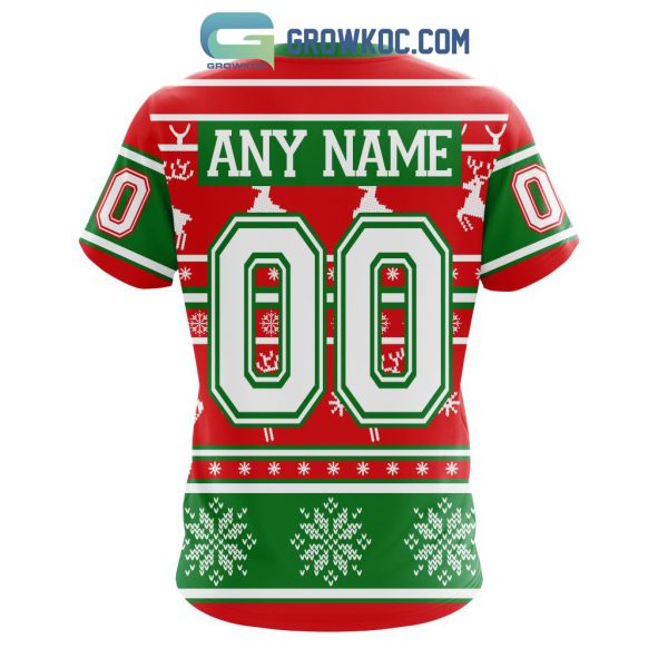 Edmonton Oilers Special Santa Claus Christmas Is Coming Personalized Hoodie T Shirt
