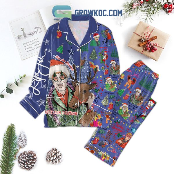 Elton John Step Into Christmas Let’s Join Together Pajamas Set