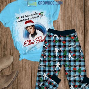 Elvis Presley I Will Have A Blue Christmas Without You Fleece Pajamas Set