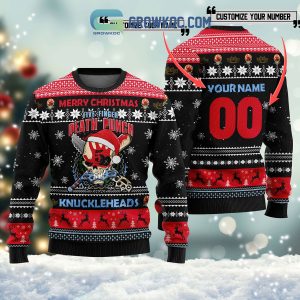 Five Finger Death Punch Merry Christmas Knuckleheads Custom Name Number Personalization Christmas Ugly Sweater