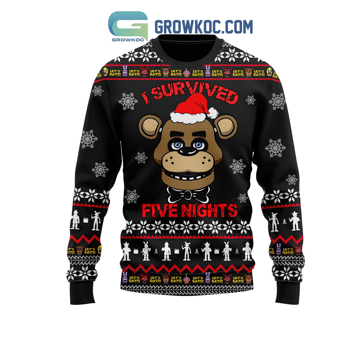 Five Nights At Freddy s I Survived Christmas Ugly Sweater Growkoc