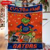 Clemson Tigers Grinch Football Merry Christmas Light Personalized Fleece Blanket Quilt