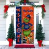 Clemson Tigers Grinch Football Welcome Christmas Personalized Decor Door Cover