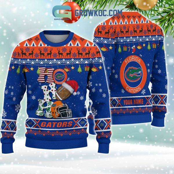 Florida Gators NCAA Ho Ho Ho Snow Christmas Personalized Ugly Sweater