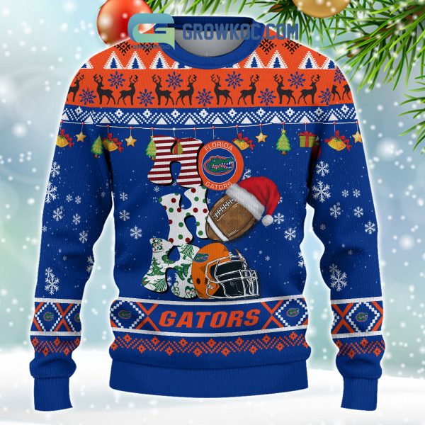 Florida Gators NCAA Ho Ho Ho Snow Christmas Personalized Ugly Sweater