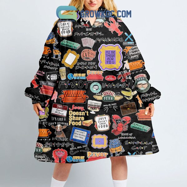 Friends TV Sitcom Series Christmas Oodie Hoodie Blanket