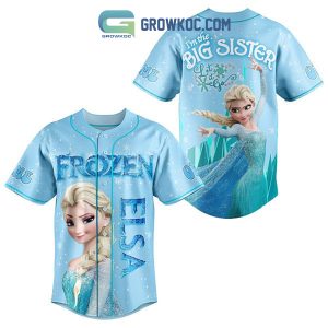 Frozen Elsa I'm The Big Sister Let It Go Custom Name Personalization Christmas Baseball Jersey