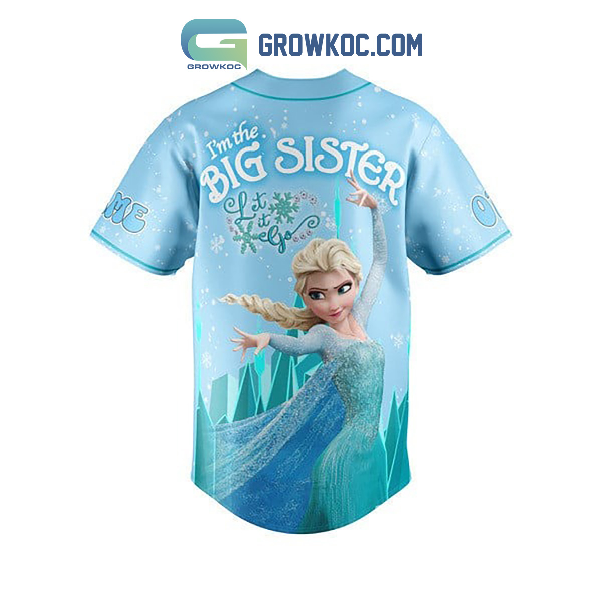 Frozen Elsa I'm The Big Sister Let It Go Custom Name Personalization Christmas Baseball Jersey