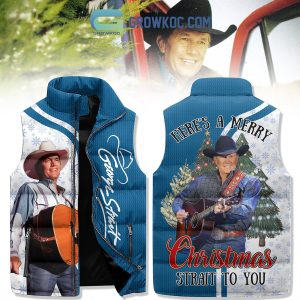 George Strait Here Is A Merry Christmas Strait To You Sleeveless Puffer Jacket
