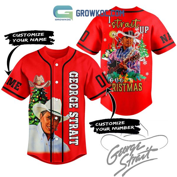 George Strait I Strait Up Love Christmas Personalized Baseball Jersey