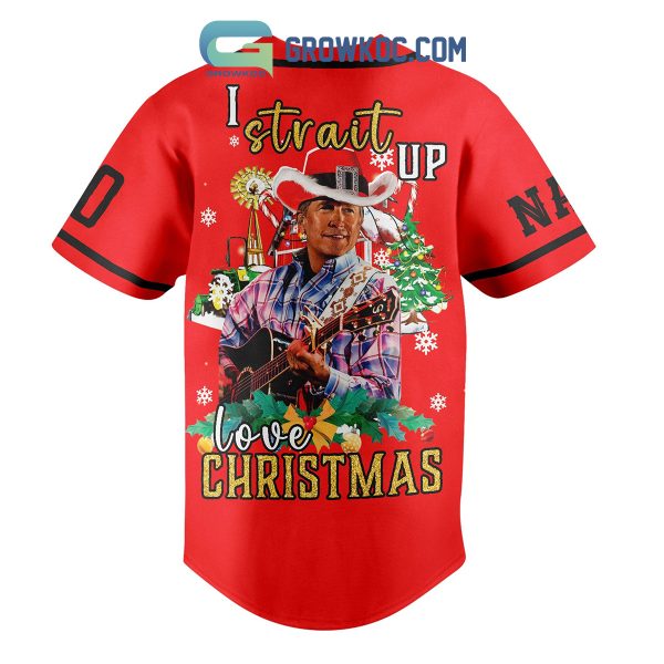 George Strait I Strait Up Love Christmas Personalized Baseball Jersey