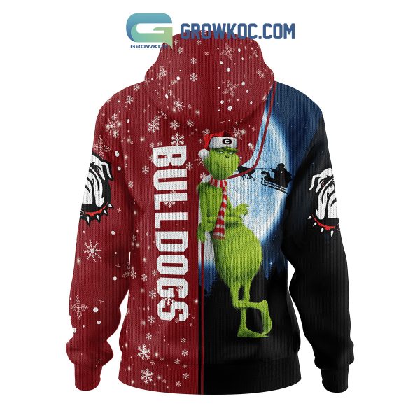 Georgia Bulldogs Grinch Merry Christmas Zipper Hoodie Sweater