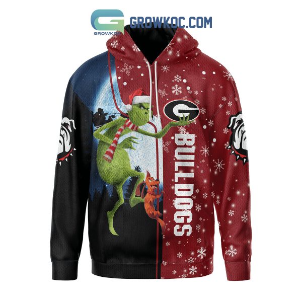 Georgia Bulldogs Grinch Merry Christmas Zipper Hoodie Sweater