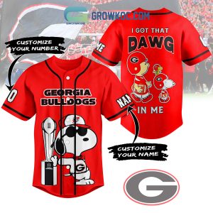Georgia Bulldogs I Got That Dawg In My Personalized Baseball Jersey