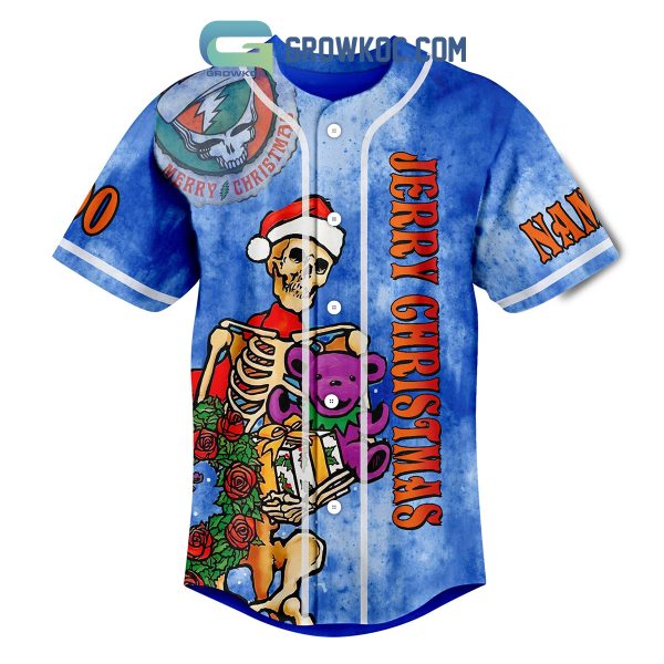 Grateful Dead Jerry Christmas Hippie Holidays Personalized Baseball Jersey