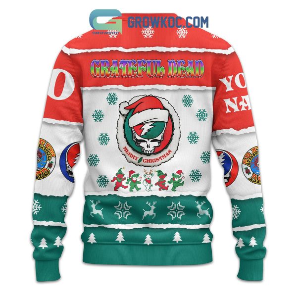 Grateful Dead Tis The Season To Be Grateful Christmas Custom Name Number Ugly Sweaters