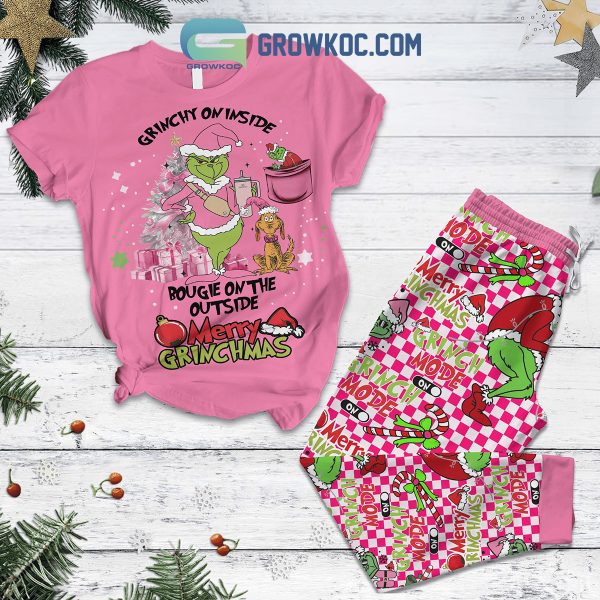 Grinch Grinchy Merry Grinchmas Christmas Fleece Pajamas Set