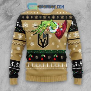 Grinch I Hate People But I Love My Vegas Golden Knights Ugly Sweater