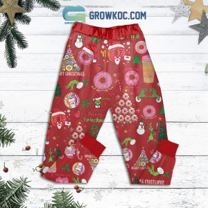 Grinch I Love My Dunkin’ Donuts Christmas Fleece Pajamas Set
