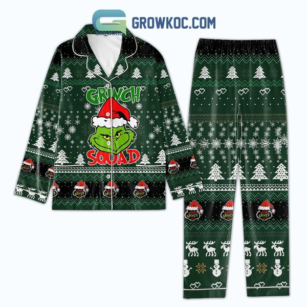 Grinch Squad Christmas Dr. Seuss The Grinch Movies Merry Grinchmas Christmas Silk Pajamas Set