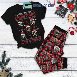 Gun N’ Roses Merry Christmas Fleece Pajamas Set