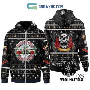 Guns N’ Roses Happy Holidays Christmas Zip Hoodie Sweater