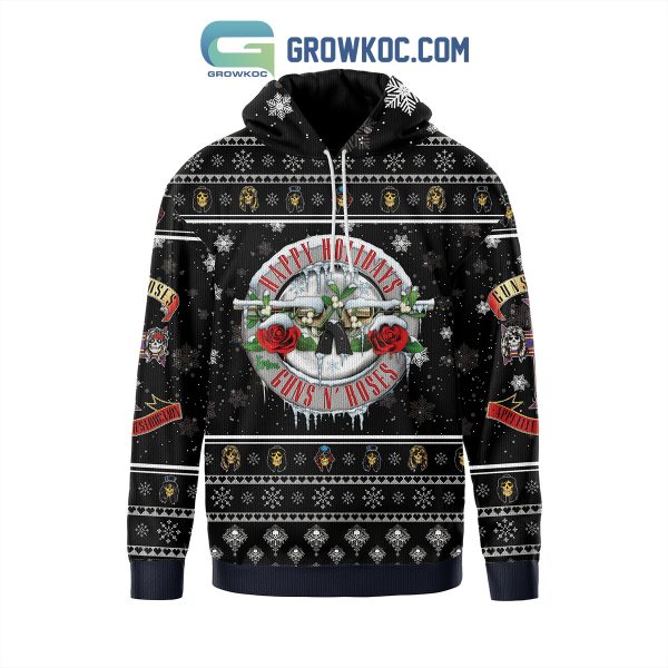 Guns N’ Roses Happy Holidays Christmas Zip Hoodie Sweater