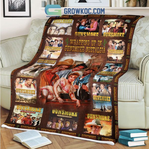 Gunsmoke Poster Long Branch Saloon Wrapping Up In Gunsmoke Nostalgia Fleece Blanket