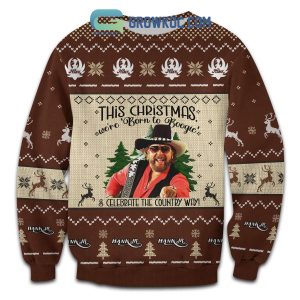 Hank William Jr This Christmas We’re Born To Boogie And Celebrate The Country Way Ugly Sweater
