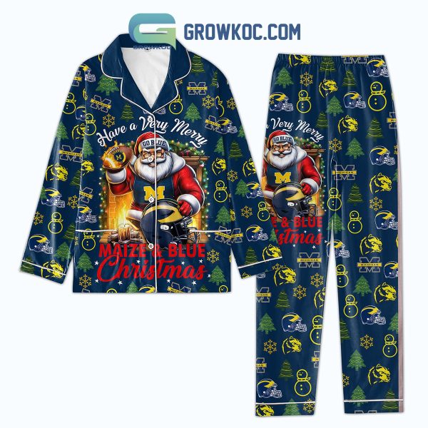 Have A Very Merry Maize And Blue Christmas Pajamas Set