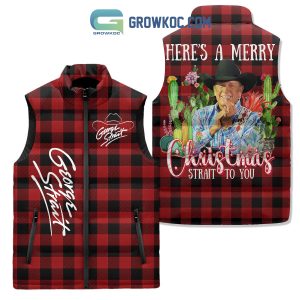 Here Is A Merry Christmas Strait To You Geogle Strait Christmas Country Sleeveless Puffer Jacket