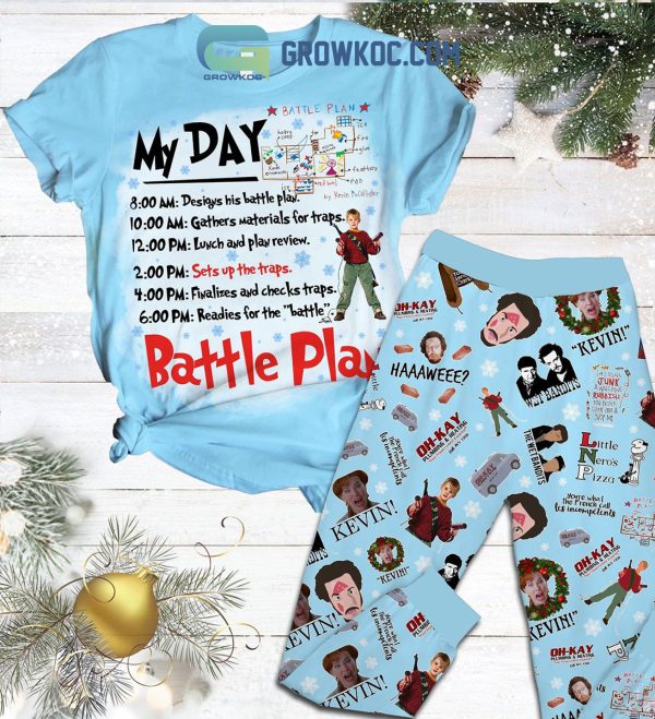 Home Alone Kevin Battle Plan Christmas Fleece Pajamas Set