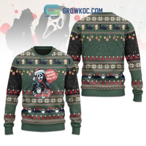 Horror Movies Santa Where You At Snow Christmas Ugly Sweater