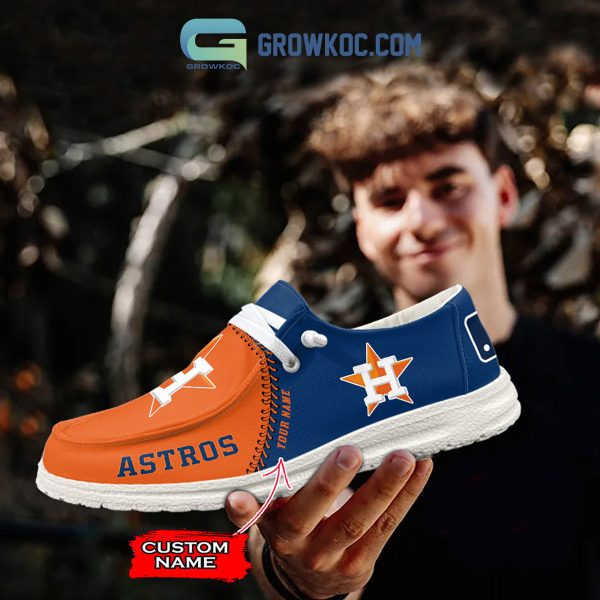 Houston Astros MLB Personalized Hey Dude Shoes