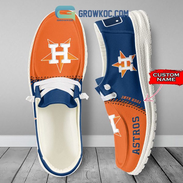 Houston Astros MLB Personalized Hey Dude Shoes