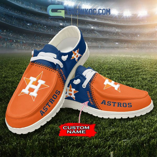 Houston Astros MLB Personalized Hey Dude Shoes