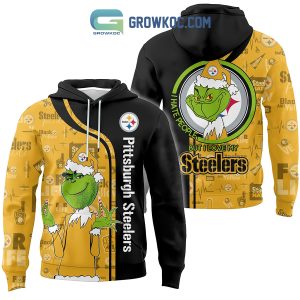 I Hate People But I Love Pittsburgh Steelers Grinch Christmas Hoodie T Shirts