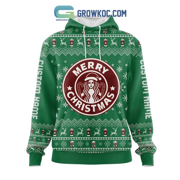 I Run On Starbucks And Christmas Cheer Merry Christmas Zip Hoodie Sweater
