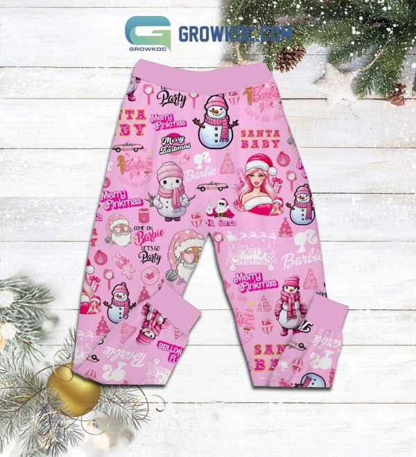In The World Of Gingerbread Houses Be A Barbie Dreamhouse Christmas Fleece Pajamas Set