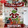 Iowa Hawkeyes Grinch Football Merry Christmas Light Personalized Fleece Blanket Quilt