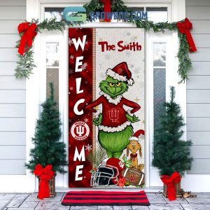 Indiana Hoosiers Grinch Football Welcome Christmas Personalized Decor Door Cover