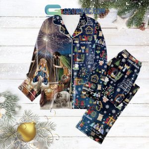 Jesus Is A Reason For The Season Be The Light Joy To The World Christmas Silk Pajamas Set