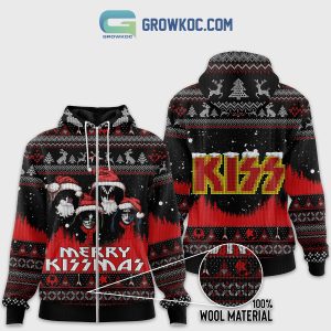 KISS Band Merry Kissmas Christmas Zip Hoodie Sweater