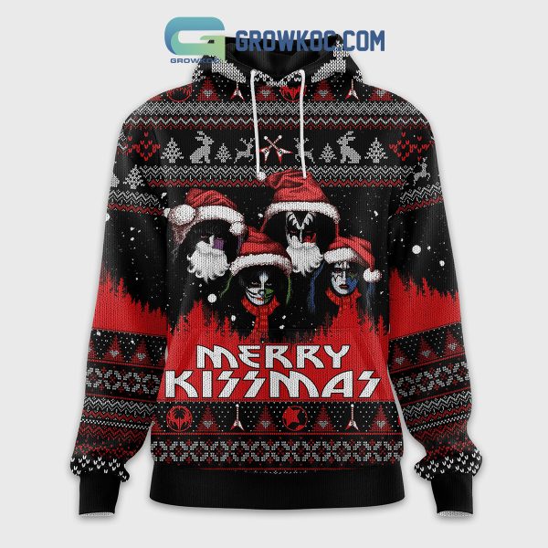 KISS Band Merry Kissmas Christmas Zip Hoodie Sweater