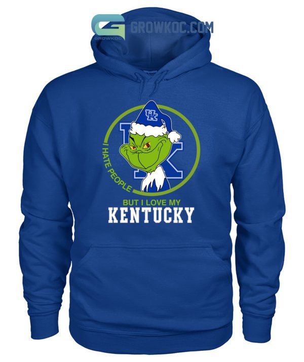 Kentucky Wildcats Grinch I Hate People But I Love My Kentucky Christmas Holiday Shirts