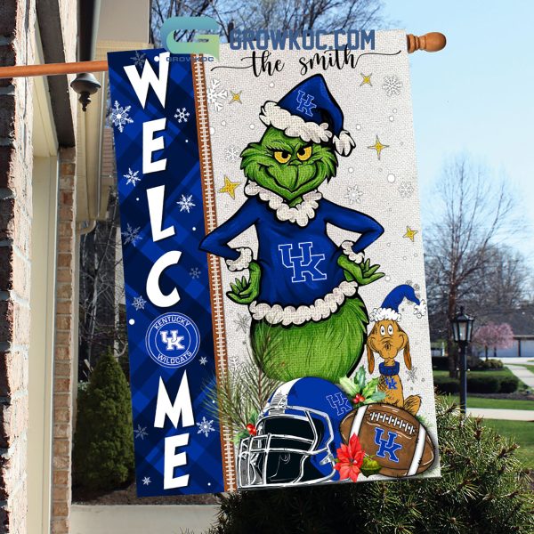 Kentucky Wildcats NCAA Grinch Football Welcome Christmas House Garden Flag